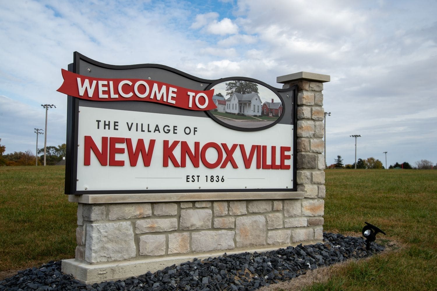 Entrance sign for the Village of New Knoxville, Ohio.